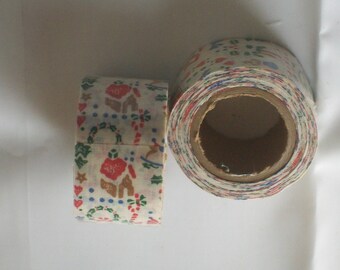 2 rouleaux de ruban de tissu Noel design