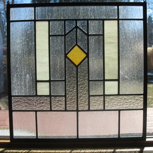 Prairie/mission style stained glass window