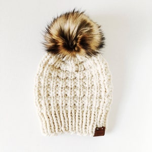 KNITTING PATTERN | Knit Stocking Hat, Chunky Knit Beanie, Ski Hat | The Lodge Hat