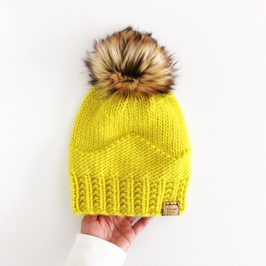 KNITTING PATTERN Slouchy Hat, Chunky Knit Beanie, Ski Hat the Crown