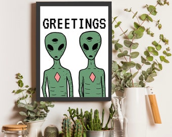 Printable Wall Art - Salutations extraterrestres