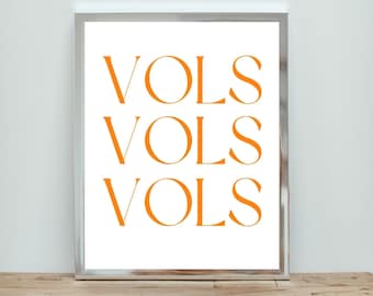 Printable Wall Art - VOLS University of Tennessee White Print