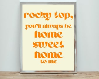 Druckbare Wandkunst - VOLS ROCKY TOP Universität von Tennessee Print