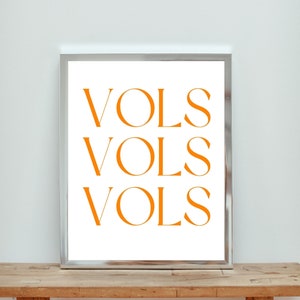 Printable Wall Art - VOLS University of Tennessee White Print