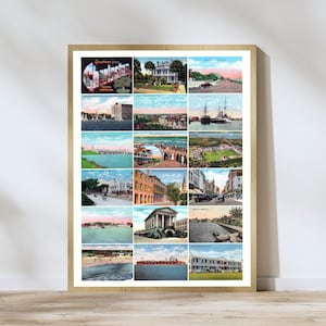 Druckbare Wandkunst - Vintage Charleston Postkartendruck