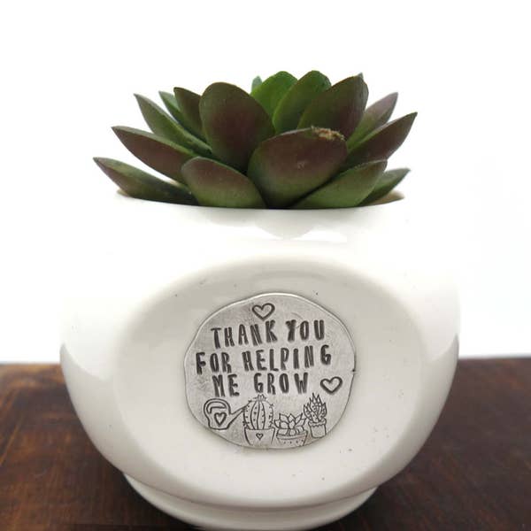 succulent planter, back to school, mom gifts, teachers gift, custom hand stamped, unique planter, planter cactus planter, gift for teacher