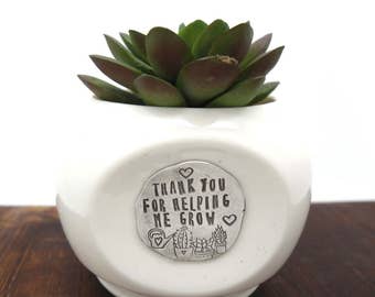 succulent planter, back to school, mom gifts, teachers gift, custom hand stamped, unique planter, planter cactus planter, gift for teacher