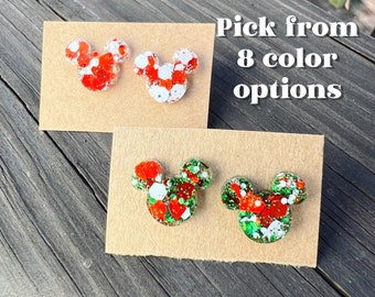 Mickey Mouse Glitter Stud Earrings | Disney Inspired Jewelry