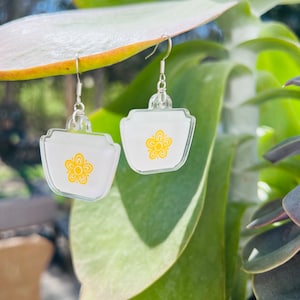 Pyrex Butterfly Gold Earrings | Fridgie Pyrex | Vintage Pyrex Retro Style Gift | Mid Century Modern Jewelry | Vintage Inspired Gift