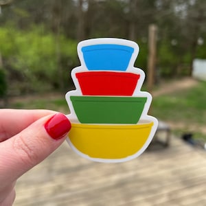 Pyrex Primary Colors Mixing Bowls Magnet: Retro Kitchen Decor