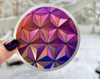 Spaceship Earth Sticker: Epcot Geometric Vinyl Decal