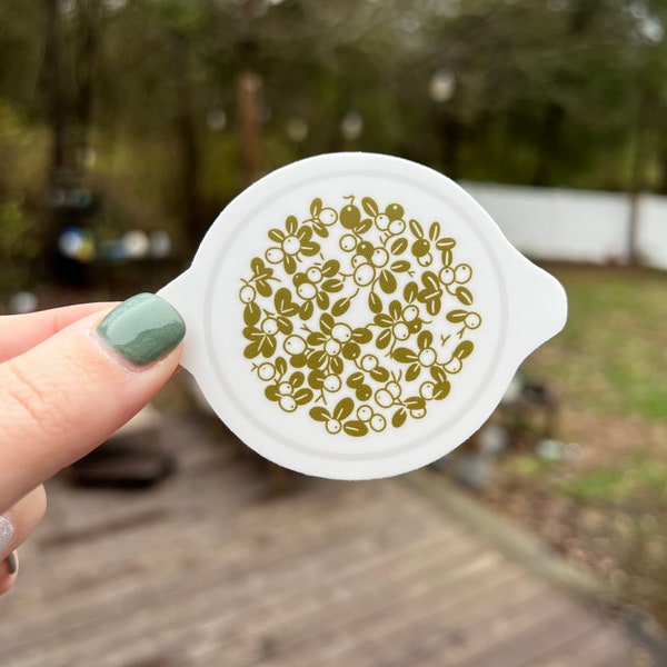 Pyrex Verde Olives Lid Sticker | Olive & Green | Planner Laptop Hydroflask | Pyrex Olives