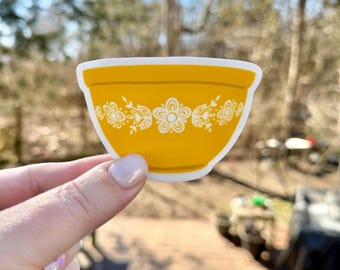Pyrex Butterfly Gold Mixing Bowl Sticker or Magnet