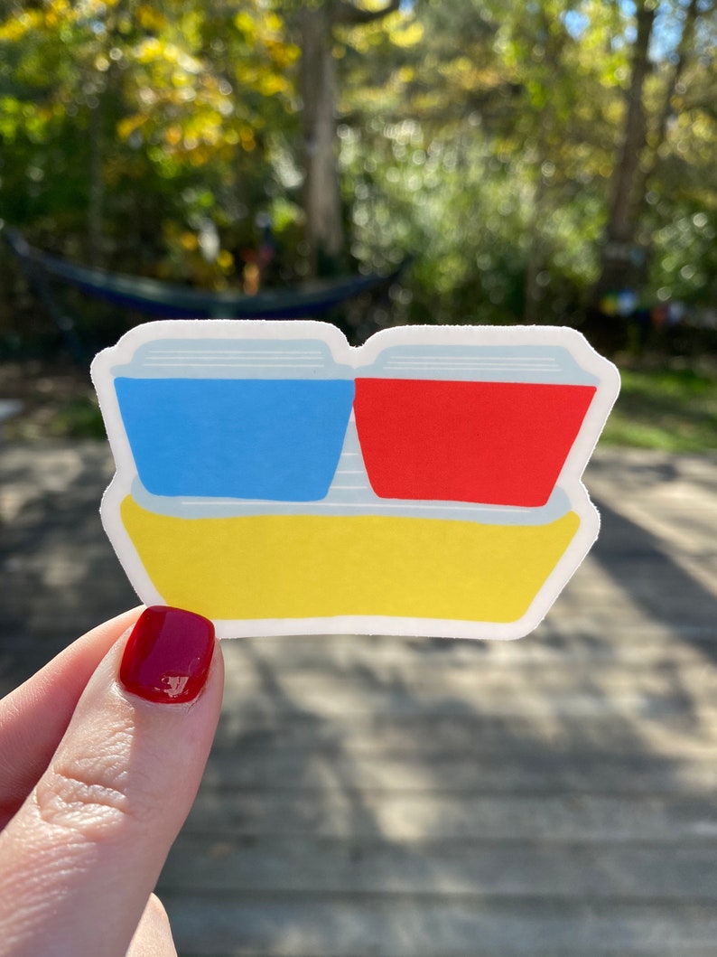 Pyrex Stack Sticker Vintage Pyrex Sticker: Primary Colors Refrigerator Set Pattern - Etsy