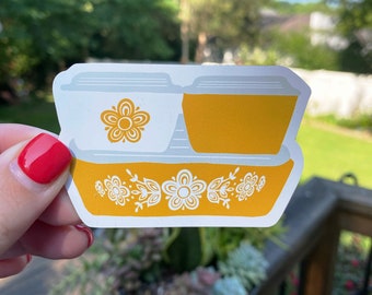 Pyrex Butterfly Gold Refrigerator Set Magnet  | Fridge Magnet | Retro Decor