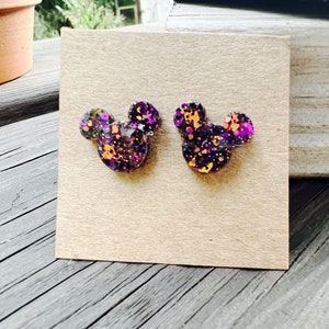 Mouse Stud Earrings | Halloween Glitter | Park Lover jewelry | Not So Scary Halloween Party