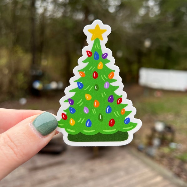 Vintage Ceramic Christmas Tree Sticker | Retro Xmas | Waterproof | Nostalgic Holiday Lover | Planner Laptop Hydroflask Journal Sticker