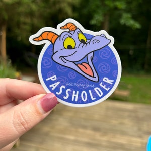 Figment Passholder Sticker | Epcot Disney Figment | Car Decal | Laptop Sticker | Vintage Disney Aesthetic | Journey into Imagination