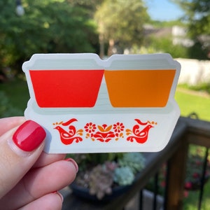 Vintage Pyrex Friendship Pattern Refrigerator Set Sticker | Planner Laptop Hydroflask Sticker | Collectible | Waterproof | Pyrex Sticker