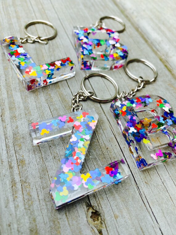 Glitter Keychain - Letter - I