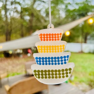 Pyrex Dot Bowls Ornament | Mixing Bowls  | Retro Decor | Vintage Christmas Ornaments | Pyrex Bowl Ornaments