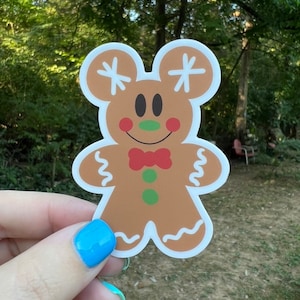 Mickey Gingerbread Sticker | Disney Christmas | For Planner Laptop Hydroflask | Vinyl Sticker | Waterproof
