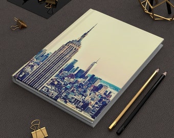 NYC Empire State Building Journal | Hardcover Matte Finish | 150 Lined Pages | Original Photo from Top of the Rock | New York City
