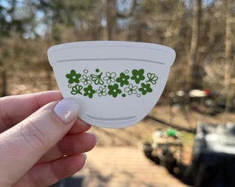 Pyrex White Crazy Daisy Bowl Sticker or Magnet