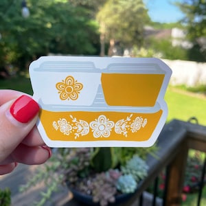 Butterfly Gold Vintage Pyrex Refrigerator Set Sticker | Planner Laptop Hydroflask | Pyrex Sticker