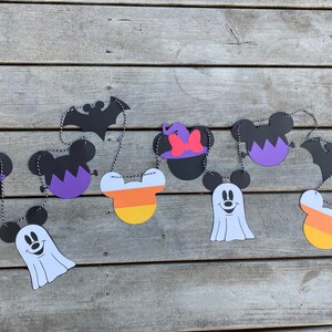 Mickey Boo to You Halloween Banner Ghost Mickey Mickey Bat Minnie Witch Candy Corn Mickey Frankenstein Mickey Disney Decor image 2