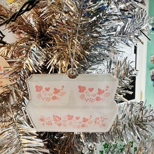 Pink Pyrex Gooseberry Refrigerator Set Ornament  | Vintage Pyrex Lovers | Retro Decor | Pyrex Ornament |