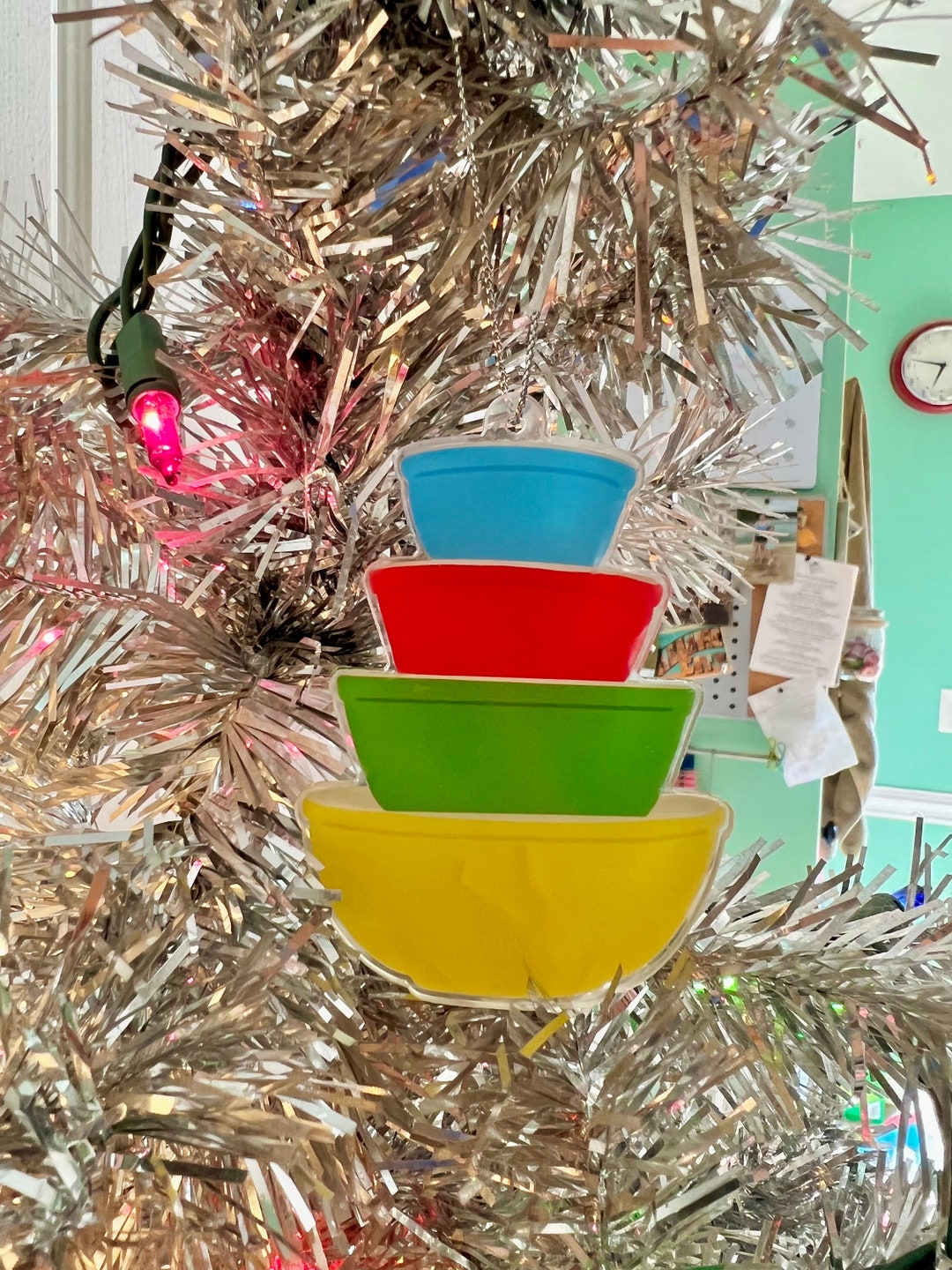 Pyrex Primary Colors Ornament Mixing Bowls Red, Yellow, Green, Blue Retro Decor Vintage
