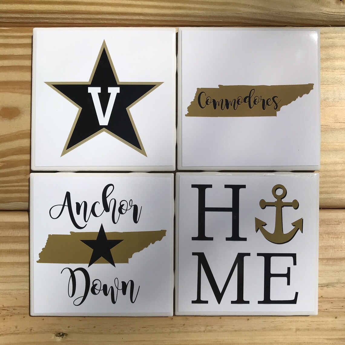 Vanderbilt Commodores Anchor Down Coasters Etsy