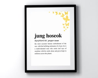 BTS (Bangtan Boys) Jung Hoseok/J-Hope Definition | Digital Print Poster (16x20in) [JPG/PNG Only]