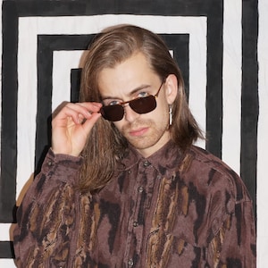 Vintage 90&#39;s / Y2K Bronze Square Aviator Sunglasses