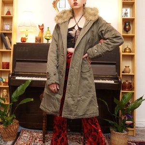 Vintage Y2K Parka Coat in Khaki image 2