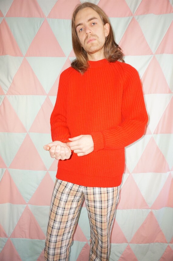 Vintage 80s Thick Ribbed Knit Pure New Wool Jumper