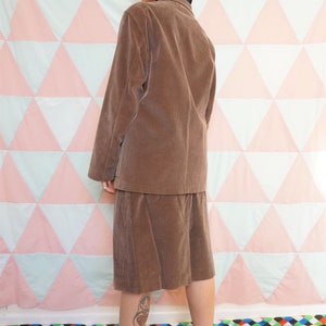 Vintage 80s Brown Corduroy Skirt Suit With Oversized Jacket image 6