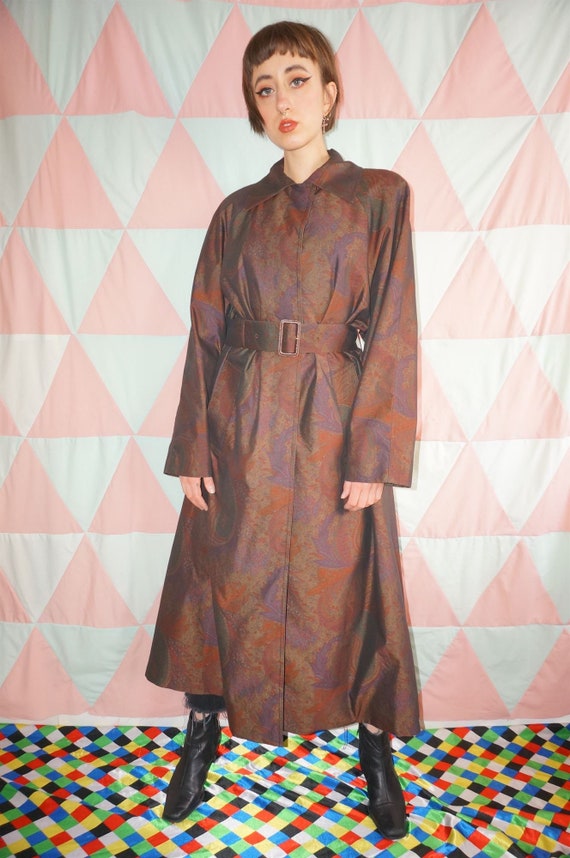 Vintage 70s AQUASCUTUM Paisley Trench Coat