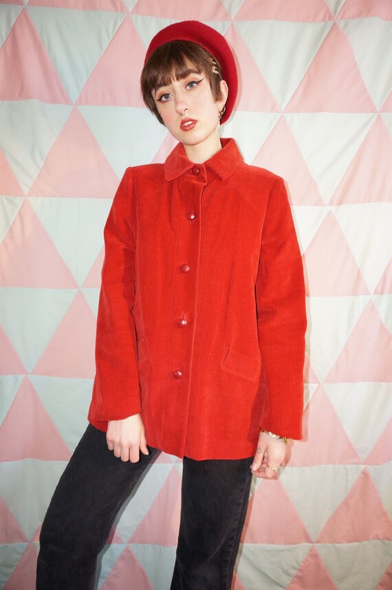 Vintage 90s Red Corduroy Jacket