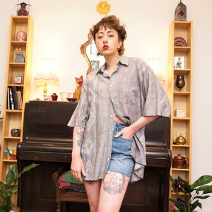 Vintage 90s Muted Patterned Short Sleeve Shirt