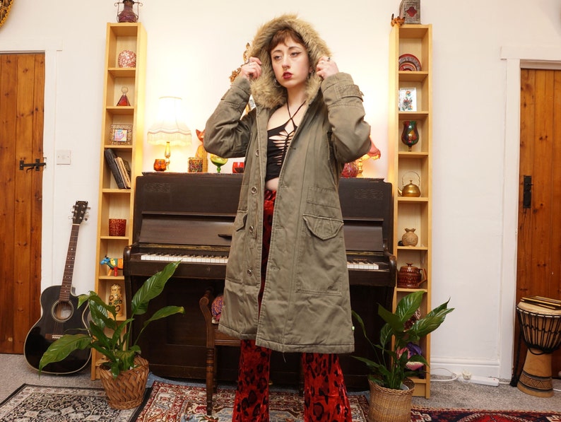 Vintage Y2K Parka Coat in Khaki image 1