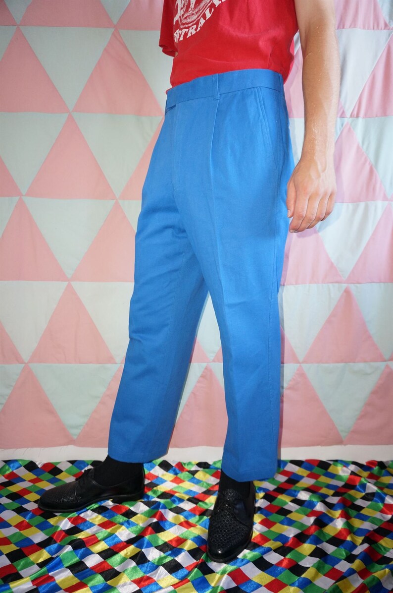Vintage 90er Blue Casual Work Wear Faltenhose Bild 2