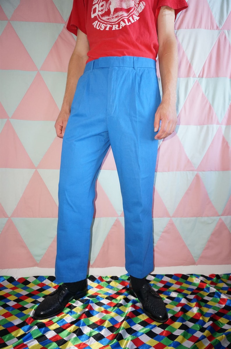 Vintage 90er Blue Casual Work Wear Faltenhose Bild 1