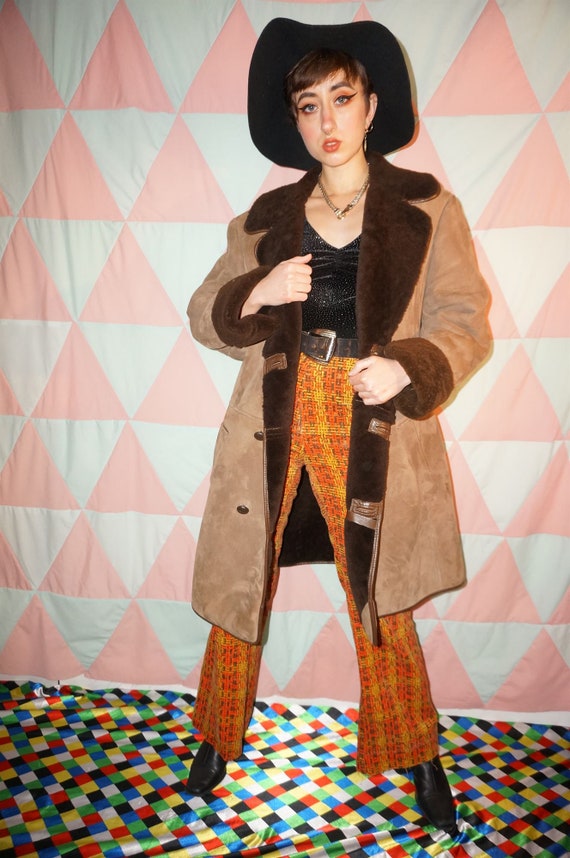 Vintage 70s Brown Shearling Sheepskin Coat