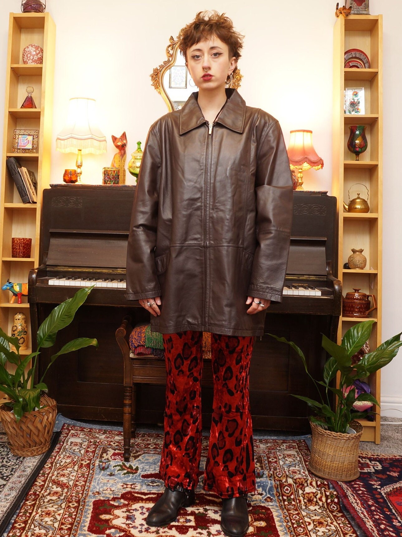 ジャケット・アウター archive grunge a-2 leather jacket brown archive grunge a-2 leather jacket brown（archive glad news
