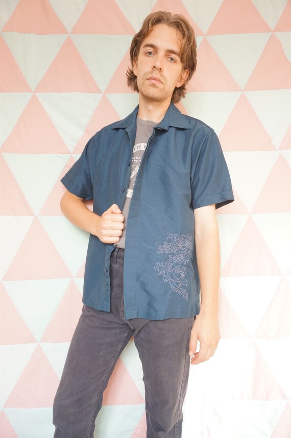 Vintage 90s Shiny Teal Dragon 