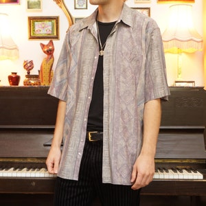 Vintage 90s Muted Patterned Short Sleeve Shirt