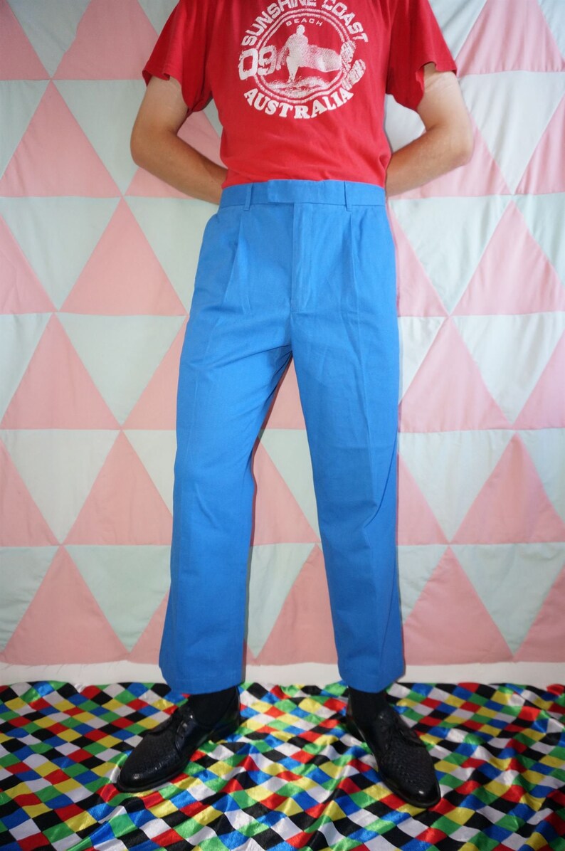 Vintage 90er Blue Casual Work Wear Faltenhose Bild 5