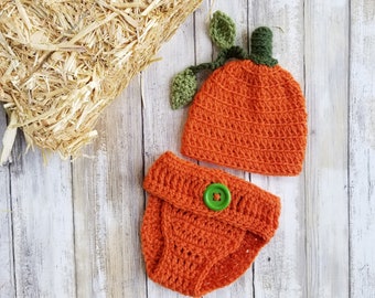 Baby Pumpkin Costume | Crochet Baby Outfit, Newborn Halloween Costume, Infant Hat
